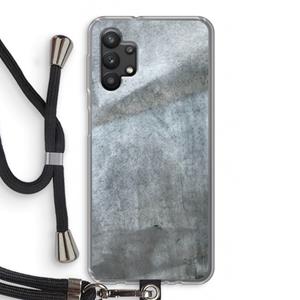 CaseCompany Grey Stone: Samsung Galaxy A32 5G Transparant Hoesje met koord