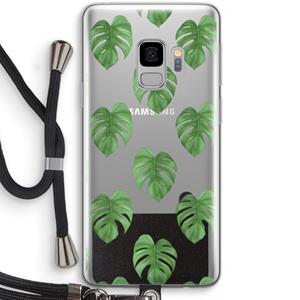CaseCompany Monstera leaves: Samsung Galaxy S9 Transparant Hoesje met koord