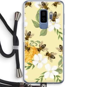 CaseCompany No flowers without bees: Samsung Galaxy S9 Plus Transparant Hoesje met koord