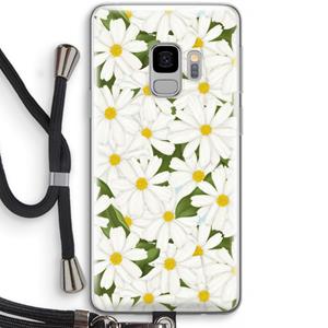CaseCompany Summer Daisies: Samsung Galaxy S9 Transparant Hoesje met koord