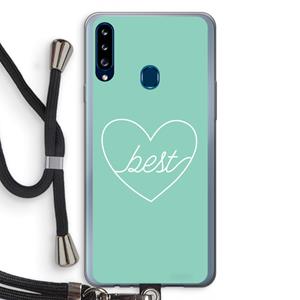 CaseCompany Best heart pastel: Samsung Galaxy A20s Transparant Hoesje met koord