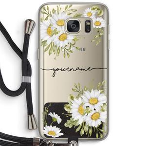 CaseCompany Daisies: Samsung Galaxy S7 Transparant Hoesje met koord