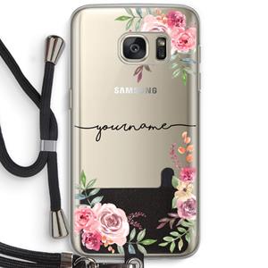 CaseCompany Rozen: Samsung Galaxy S7 Transparant Hoesje met koord