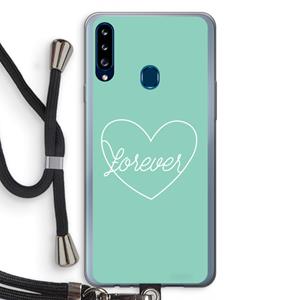 CaseCompany Forever heart pastel: Samsung Galaxy A20s Transparant Hoesje met koord