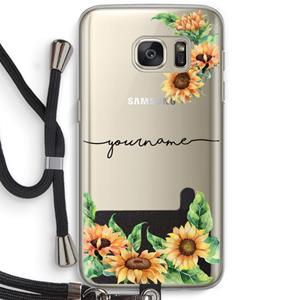 CaseCompany Zonnebloemen: Samsung Galaxy S7 Transparant Hoesje met koord