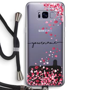 CaseCompany Hartjes en kusjes: Samsung Galaxy S8 Plus Transparant Hoesje met koord