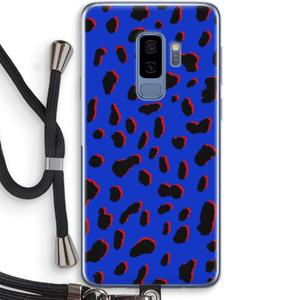 CaseCompany Blue Leopard: Samsung Galaxy S9 Plus Transparant Hoesje met koord