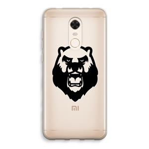 CaseCompany Angry Bear (black): Xiaomi Redmi 5 Transparant Hoesje