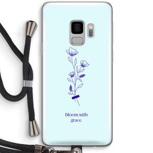 CaseCompany Bloom with grace: Samsung Galaxy S9 Transparant Hoesje met koord