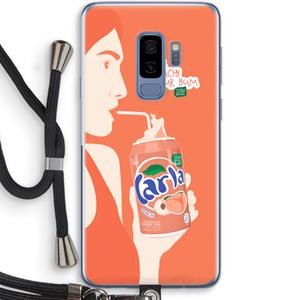 CaseCompany Peach please!: Samsung Galaxy S9 Plus Transparant Hoesje met koord