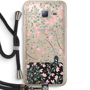 CaseCompany Sierlijke bloemen: Samsung Galaxy J3 (2016) Transparant Hoesje met koord