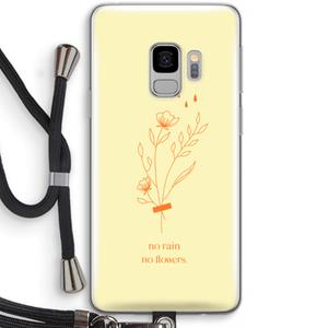 CaseCompany No rain no flowers: Samsung Galaxy S9 Transparant Hoesje met koord