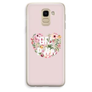 CaseCompany GRL PWR Flower: Samsung Galaxy J6 (2018) Transparant Hoesje