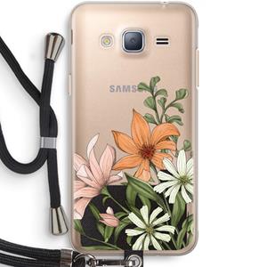 CaseCompany Floral bouquet: Samsung Galaxy J3 (2016) Transparant Hoesje met koord