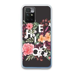 CaseCompany Hello in flowers: Xiaomi Redmi 10 Transparant Hoesje