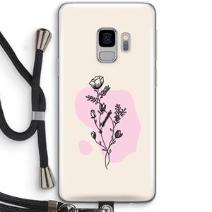 CaseCompany Roses are red: Samsung Galaxy S9 Transparant Hoesje met koord