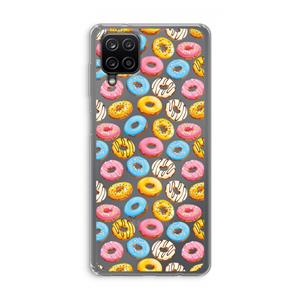 CaseCompany Pink donuts: Samsung Galaxy A12 Transparant Hoesje