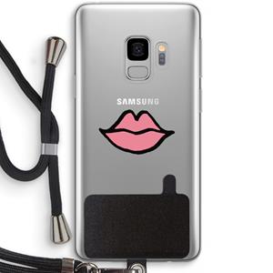 CaseCompany Kusje: Samsung Galaxy S9 Transparant Hoesje met koord