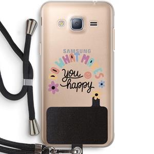 CaseCompany Happy days: Samsung Galaxy J3 (2016) Transparant Hoesje met koord