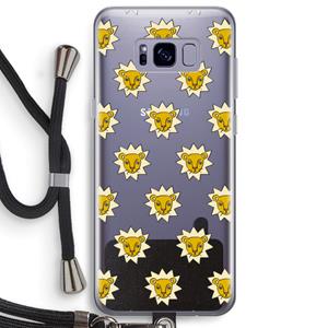 CaseCompany Leeuwenkoppen: Samsung Galaxy S8 Plus Transparant Hoesje met koord