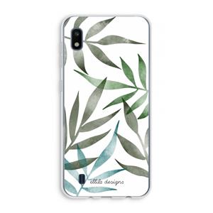 CaseCompany Tropical watercolor leaves: Samsung Galaxy A10 Transparant Hoesje