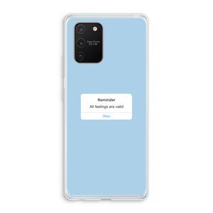CaseCompany Reminder: Samsung Galaxy S10 Lite Transparant Hoesje