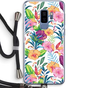 CaseCompany Tropisch 2: Samsung Galaxy S9 Plus Transparant Hoesje met koord