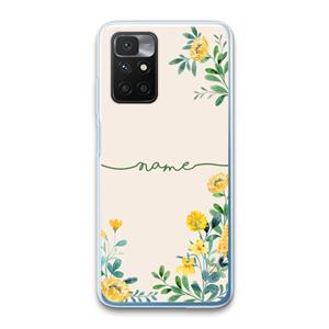 CaseCompany Gele bloemen: Xiaomi Redmi 10 Transparant Hoesje