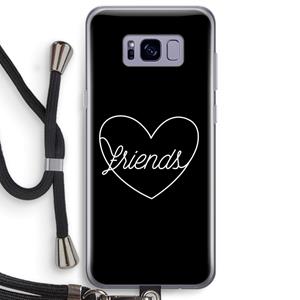 CaseCompany Friends heart black: Samsung Galaxy S8 Plus Transparant Hoesje met koord