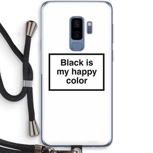 CaseCompany Black is my happy color: Samsung Galaxy S9 Plus Transparant Hoesje met koord