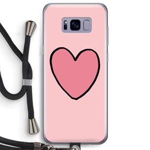 CaseCompany Hartje: Samsung Galaxy S8 Plus Transparant Hoesje met koord