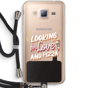 CaseCompany Pizza is the answer: Samsung Galaxy J3 (2016) Transparant Hoesje met koord