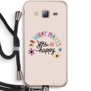 CaseCompany Happy days: Samsung Galaxy J3 (2016) Transparant Hoesje met koord