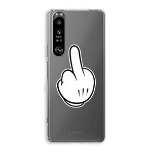CaseCompany Middle finger white: Sony Xperia 1 III Transparant Hoesje
