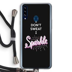 CaseCompany Sparkle quote: Samsung Galaxy A20s Transparant Hoesje met koord