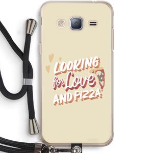 CaseCompany Pizza is the answer: Samsung Galaxy J3 (2016) Transparant Hoesje met koord