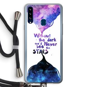 CaseCompany Stars quote: Samsung Galaxy A20s Transparant Hoesje met koord