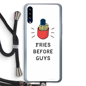 CaseCompany Fries before guys: Samsung Galaxy A20s Transparant Hoesje met koord
