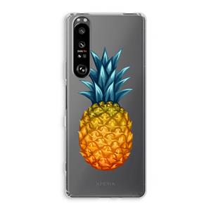 CaseCompany Grote ananas: Sony Xperia 1 III Transparant Hoesje