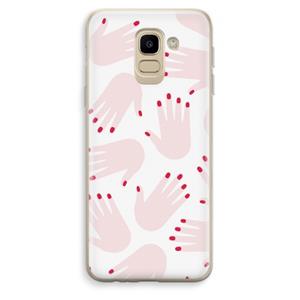CaseCompany Hands pink: Samsung Galaxy J6 (2018) Transparant Hoesje