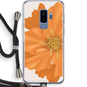CaseCompany Orange Ellila flower: Samsung Galaxy S9 Plus Transparant Hoesje met koord