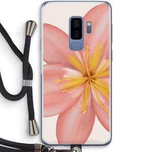 CaseCompany Pink Ellila Flower: Samsung Galaxy S9 Plus Transparant Hoesje met koord