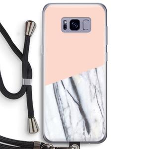CaseCompany A touch of peach: Samsung Galaxy S8 Plus Transparant Hoesje met koord