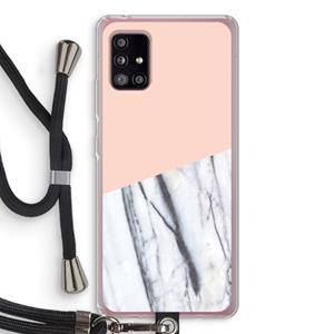 CaseCompany A touch of peach: Samsung Galaxy A51 5G Transparant Hoesje met koord