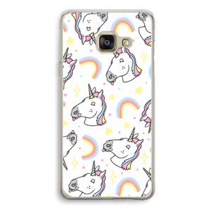 CaseCompany Rainbow Unicorn: Samsung Galaxy A3 (2016) Transparant Hoesje