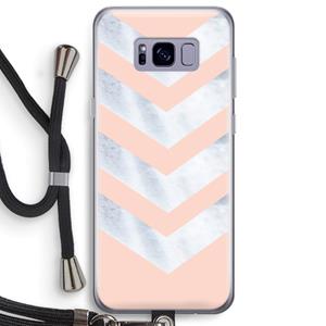 CaseCompany Marmeren pijlen: Samsung Galaxy S8 Plus Transparant Hoesje met koord
