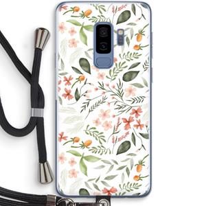 CaseCompany Sweet little flowers: Samsung Galaxy S9 Plus Transparant Hoesje met koord