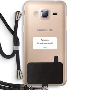 CaseCompany Reminder: Samsung Galaxy J3 (2016) Transparant Hoesje met koord