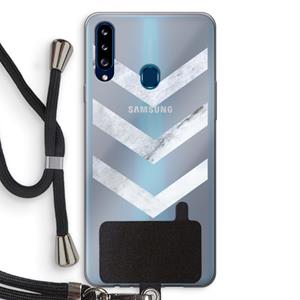 CaseCompany Marmeren pijlen: Samsung Galaxy A20s Transparant Hoesje met koord