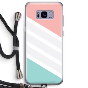 CaseCompany Strepen pastel: Samsung Galaxy S8 Plus Transparant Hoesje met koord